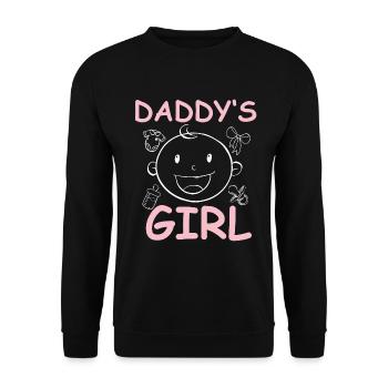 Daddys Girl Baby Girl Daughter Fathers Day - Unisex Pullover - Schwarz - Vorne - Alina (178cm) & Michal (187cm)