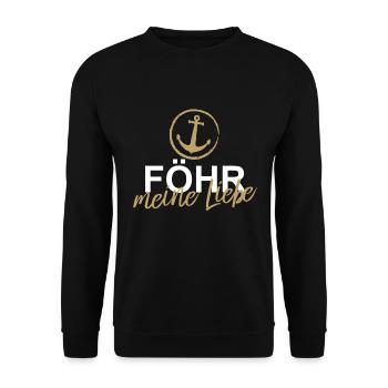 Föhr liebe Insel Urlaub Norddeutsch Nordsee - Unisex Pullover - Schwarz - Vorne - Alina (178cm) & Michal (187cm)