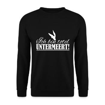 Ich Muss ans Meer Norddeutsch Ostsee Nordsee - Unisex Pullover - Schwarz - Vorne - Alina (178cm) & Michal (187cm)