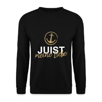 Juist my dear island holiday North Sea Wadden Sea - Unisex Sweatshirt - black - Front - Alina (178cm) & Michal (187cm)