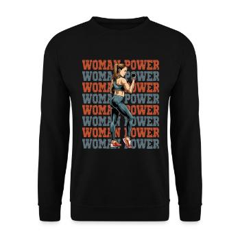 Fitness Muskeln Training Gewicht - Unisex Pullover - Schwarz - Vorne - Alina (178cm) & Michal (187cm)