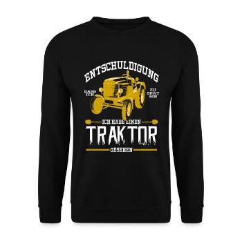 Traktor Kinder Landwirt Bauer Bauernhof Spruch - Unisex Pullover - Schwarz - Vorne - Alina (178cm) & Michal (187cm)