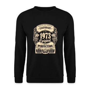1973 Birthday Gift Myth Legend Original - Unisex Sweatshirt - black - Front - Alina (178cm) & Michal (187cm)