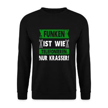 Funkamateur Funker Amateurfunk Amateurfunker - Unisex Pullover - Schwarz - Vorne - Alina (178cm) & Michal (187cm)