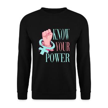 Connaissez votre pouvoir féministe - Sweat-shirt Unisexe - noir - Devant - Alina (178cm) & Michal (187cm)