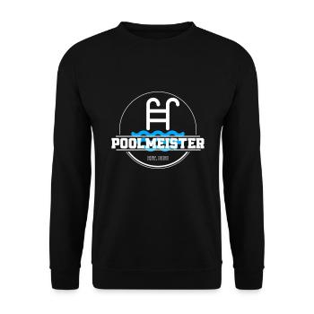 Poolmeister Pool Meister Swimmingpool Poolboy - Unisex Pullover - Schwarz - Vorne - Alina (178cm) & Michal (187cm)