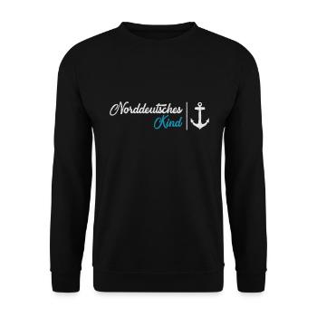 Norddeutsches Kind Nordsee - Unisex Pullover - Schwarz - Vorne - Alina (178cm) & Michal (187cm)