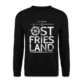 Ostfriesland meine Heimat Norddeutschland Nordsee - Unisex Pullover - Schwarz - Vorne - Alina (178cm) & Michal (187cm)