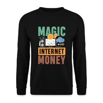 Magic Internet Money for an investor - Unisex Sweatshirt - black - Front - Alina (178cm) & Michal (187cm)