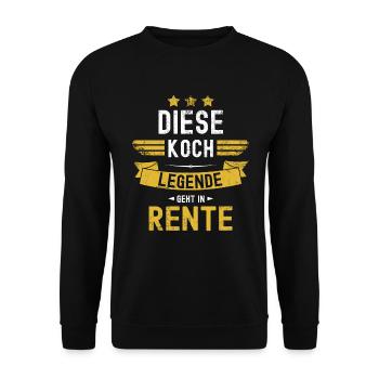 Koch Rentner Kochen Diese Legende Geht In Rente - Unisex Pullover - Schwarz - Vorne - Alina (178cm) & Michal (187cm)