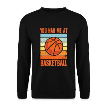 Tu m'as eu au basket - Sweat-shirt Unisexe - noir - Devant - Alina (178cm) & Michal (187cm)