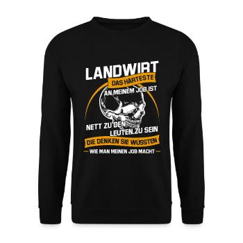 Landwirt Sarkastischer Sarkasmus Bauernhof - Unisex Pullover - Schwarz - Vorne - Alina (178cm) & Michal (187cm)