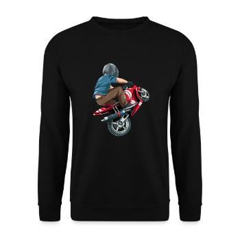 Motorcycle biker saying for a motorcyclist - Unisex Sweatshirt - black - Front - Alina (178cm) & Michal (187cm)