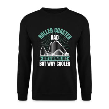 Amusement Park Roller Coaster Dad - Unisex Pullover - Schwarz - Vorne - Alina (178cm) & Michal (187cm)