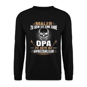 Maler Anstreicher Für Opas Großväter Männertag - Unisex Pullover - Schwarz - Vorne - Alina (178cm) & Michal (187cm)