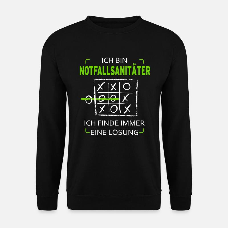 Ich bin Notfallsanitäter Drei Gewinnt - Unisex Pullover - Schwarz