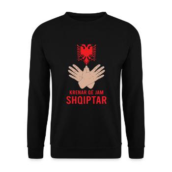 Albania Kosovo Eagle Albanian flag - Unisex Sweatshirt - black - Front - Alina (178cm) & Michal (187cm)