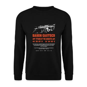 Baron Gautsch Wrack Adria Kroatien Tauchen - Unisex Pullover - Schwarz - Vorne - Alina (178cm) & Michal (187cm)