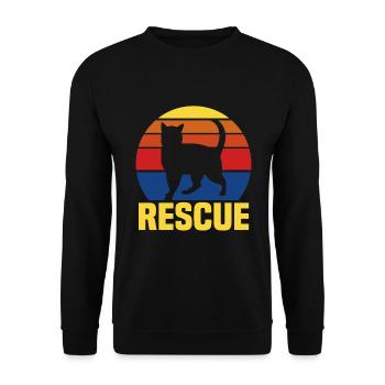 | d’adoption de chats | amoureux des chats Coucher de soleil rétro vintage - Sweat-shirt Unisexe - noir - Devant - Alina (178cm) & Michal (187cm)