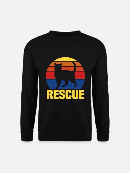 Cat Adoption | Cat Lover | Vintage Retro Sunset - Unisex Pullover - Schwarz