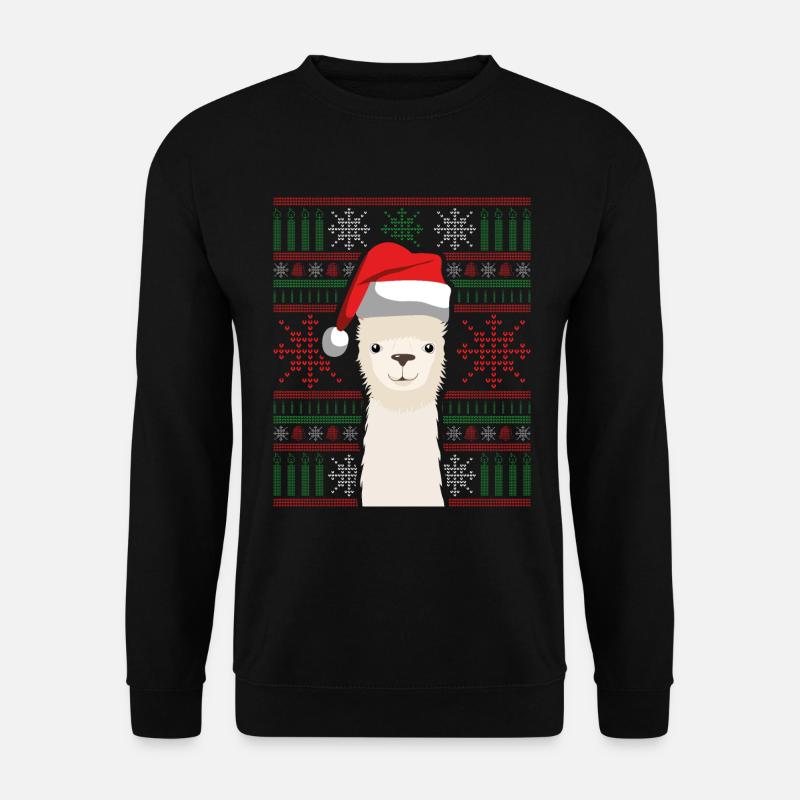 Ugly Christmas Lama - Unisex Pullover - Schwarz