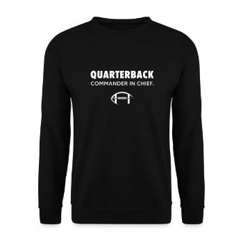 Quarterback Commander In Chief American Football - Unisex Pullover - Schwarz - Vorne - Alina (178cm) & Michal (187cm)