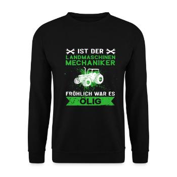 Landmaschinenmechaniker Landmaschinen Beruf Spruch - Unisex Pullover - Schwarz - Vorne - Alina (178cm) & Michal (187cm)