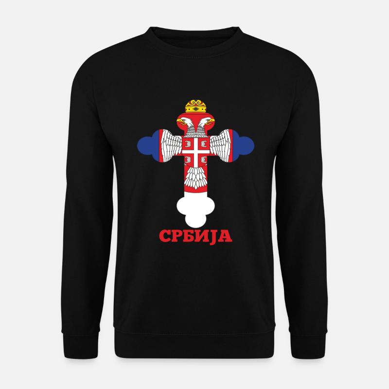 Serbien Orthodox Kreuz Für Serben Slava Molitva - Unisex Pullover - Schwarz