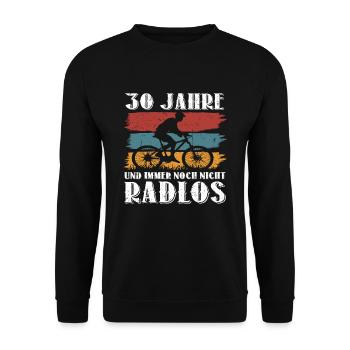 30 Geburtstag Fahrrad Bike Fahrradfahrer 30 Jahre - Unisex Pullover - Schwarz - Vorne - Alina (178cm) & Michal (187cm)