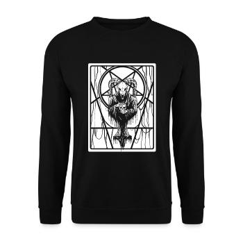 Satanique Occulte Dark Art Evil 666 Pentagramme - Sweat-shirt Unisexe - noir - Devant - Alina (178cm) & Michal (187cm)
