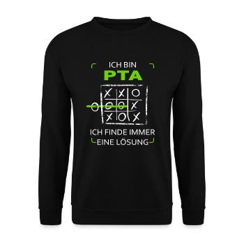 Ich bin PTA Drei Gewinnt Lustig Witzig - Unisex Pullover - Schwarz - Vorne - Alina (178cm) & Michal (187cm)