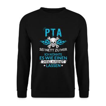 Lustiger PTA Pharmazie Unfall Aussehen Lassen - Unisex Pullover - Schwarz - Vorne - Alina (178cm) & Michal (187cm)