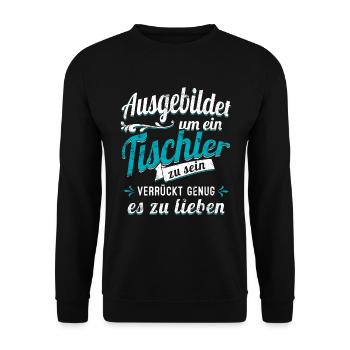 Tischler Schreiner Zimmerer Auszubildender Azubi - Unisex Pullover - Schwarz - Vorne - Alina (178cm) & Michal (187cm)