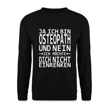 Osteopath Osteopathie Heilpraktiker Heilkunde - Unisex Pullover - Schwarz - Vorne - Alina (178cm) & Michal (187cm)