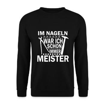 Hufschmied Pferdeschmied Schmiede Pferd - Unisex Pullover - Schwarz - Vorne - Alina (178cm) & Michal (187cm)