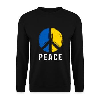 Peace Sign Ukrainian Flag - Peace Grunge - Unisex Sweatshirt - black - Front - Alina (178cm) & Michal (187cm)