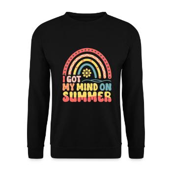 I Got My Mind On Summer Retro Rainbow Holiday - Unisex Sweatshirt - black - Front - Alina (178cm) & Michal (187cm)
