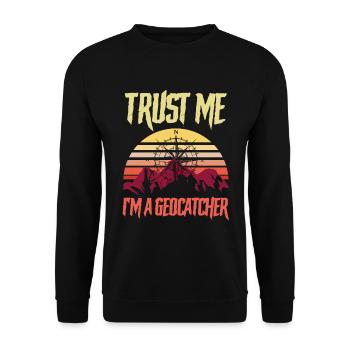Geocache Les amateurs de géocaching | Fais-moi confiance - Sweat-shirt Unisexe - noir - Devant - Alina (178cm) & Michal (187cm)