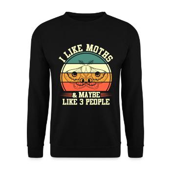 Amateurs de mites et d’insectes | J’aime les mites et - Sweat-shirt Unisexe - noir - Devant - Alina (178cm) & Michal (187cm)