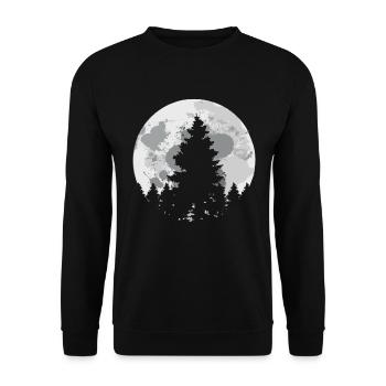 Camping Wohnmobil | Wanderer | Vollmond Und - Unisex Pullover - Schwarz - Vorne - Alina (178cm) & Michal (187cm)