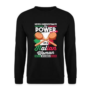 Chef | Never underestimate the power of a - Unisex Sweatshirt - black - Front - Alina (178cm) & Michal (187cm)