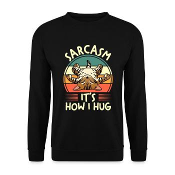 Drôle d’amoureux des chats sarcastiques | Rétro - Sweat-shirt Unisexe - noir - Devant - Alina (178cm) & Michal (187cm)