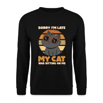 Amoureux des chats | Rétro désolé, je suis - Sweat-shirt Unisexe - noir - Devant - Alina (178cm) & Michal (187cm)