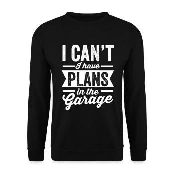 Car mechanic saying | I can't make plans in - Unisex Sweatshirt - black - Front - Alina (178cm) & Michal (187cm)
