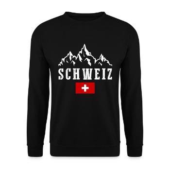 Suisse Schweiz Flagge Kreuz Schweizer - Unisex Pullover - Schwarz - Vorne - Alina (178cm) & Michal (187cm)