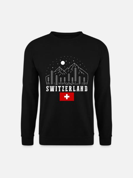 Schweiz Flagge | Schweizer Berge - Unisex Pullover - Schwarz