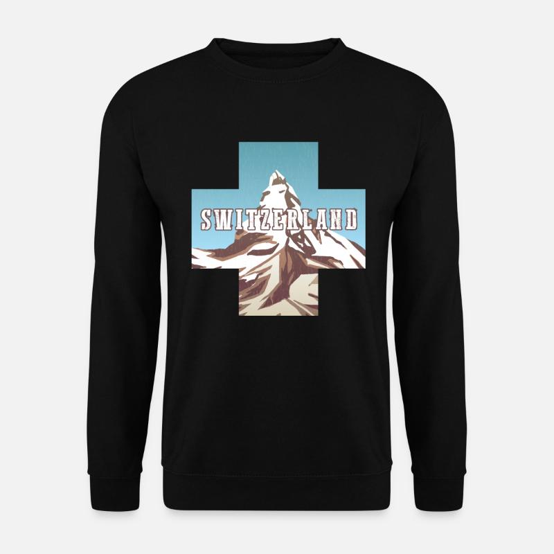 | du drapeau suisse Alpes suisses | Suisse - Sweat-shirt Unisexe - noir