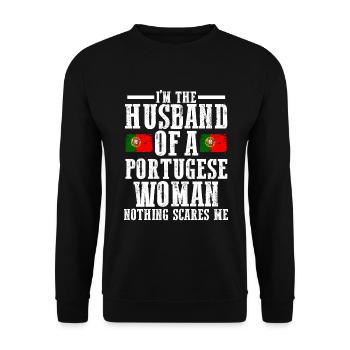 Portugal Mari Femme portugaise - Sweat-shirt Unisexe - noir - Devant - Alina (178cm) & Michal (187cm)