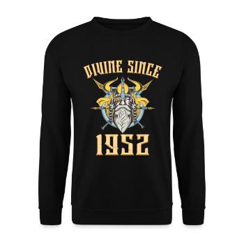 Dieu Viking, Divin Depuis 1952 Anniversaire 71 Ans - Sweat-shirt Unisexe - noir - Devant - Alina (178cm) & Michal (187cm)