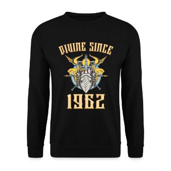 Dieu Viking, Divin Depuis 1962 Anniversaire 61 Ans - Sweat-shirt Unisexe - noir - Devant - Alina (178cm) & Michal (187cm)